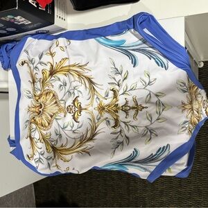 Elegant Blue and Gold Scarf